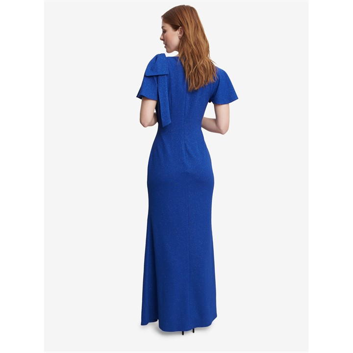 Deidre Metallic Maxi Dress With V-Neck