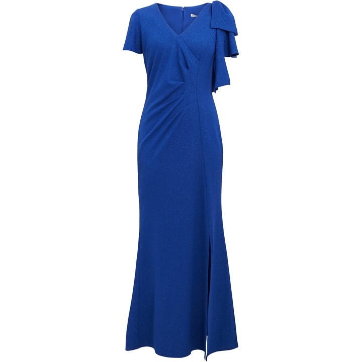 Deidre Metallic Maxi Dress With V-Neck