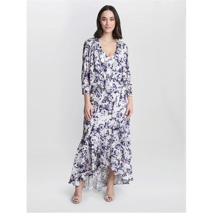 Rina Printed Midi Dress And Jacket