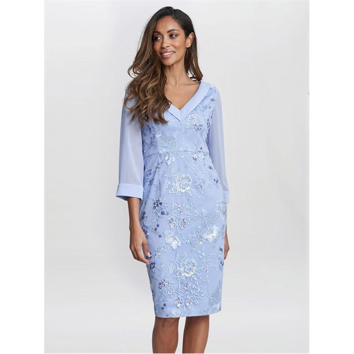 Daisy Crepe Dress With Embroidery