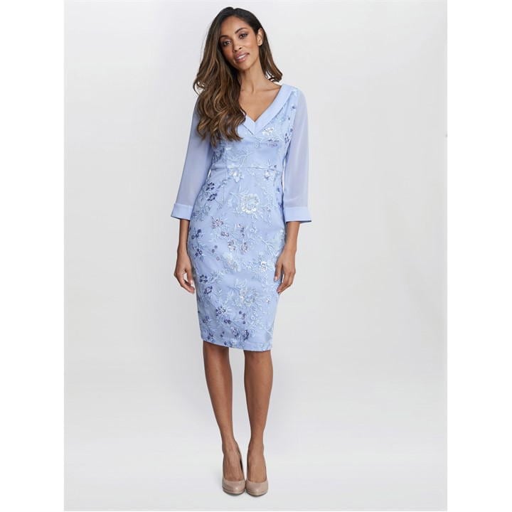 Daisy Crepe Dress With Embroidery
