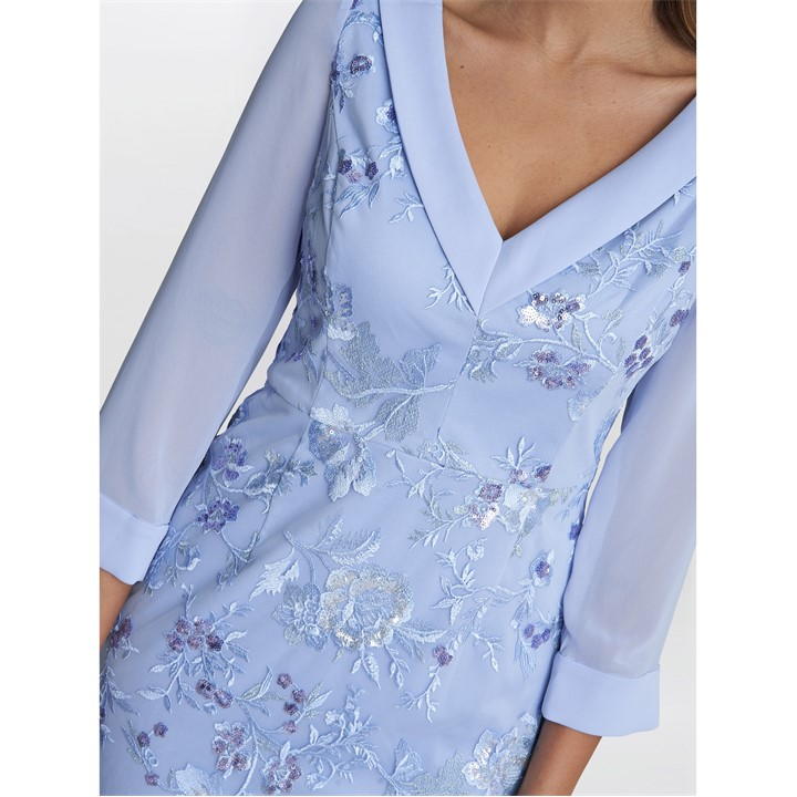 Daisy Crepe Dress With Embroidery