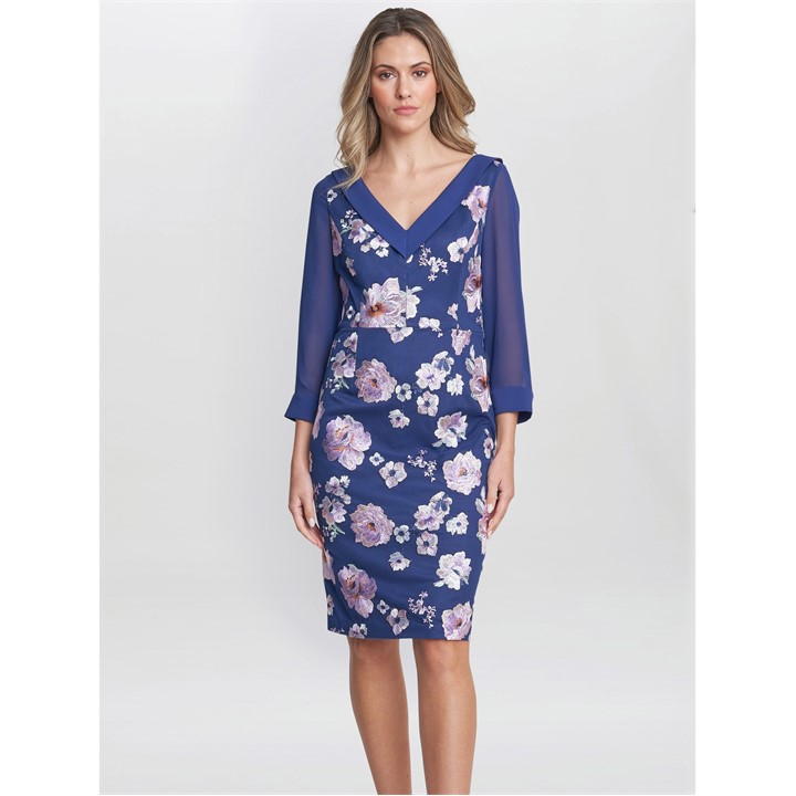 Daisy Crepe Dress With Embroidery