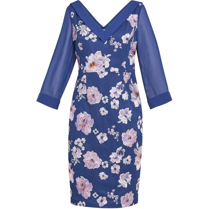 Daisy Crepe Dress With Embroidery