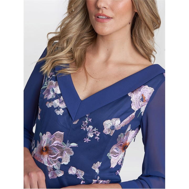 Daisy Crepe Dress With Embroidery