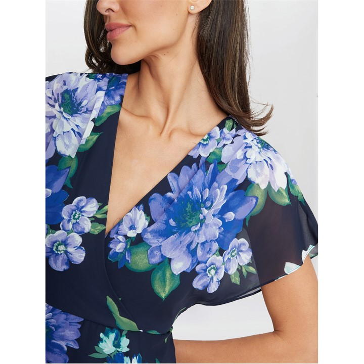 Marie Midi Printed Tiered Dress