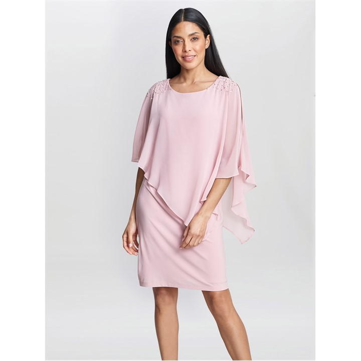Zenna Beaded Shoulder Chiffon Dress