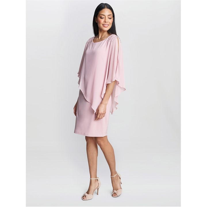 Zenna Beaded Shoulder Chiffon Dress