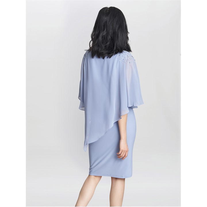 Zenna Beaded Shoulder Chiffon Dress