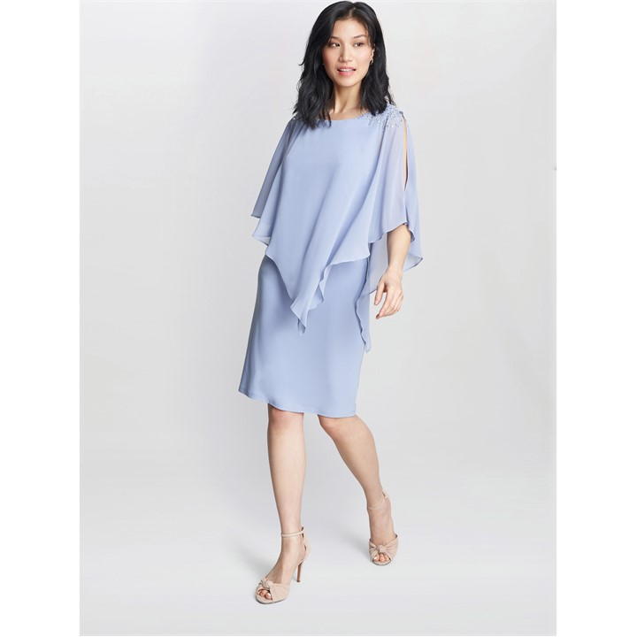 Zenna Beaded Shoulder Chiffon Dress
