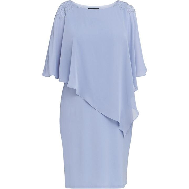 Zenna Beaded Shoulder Chiffon Dress