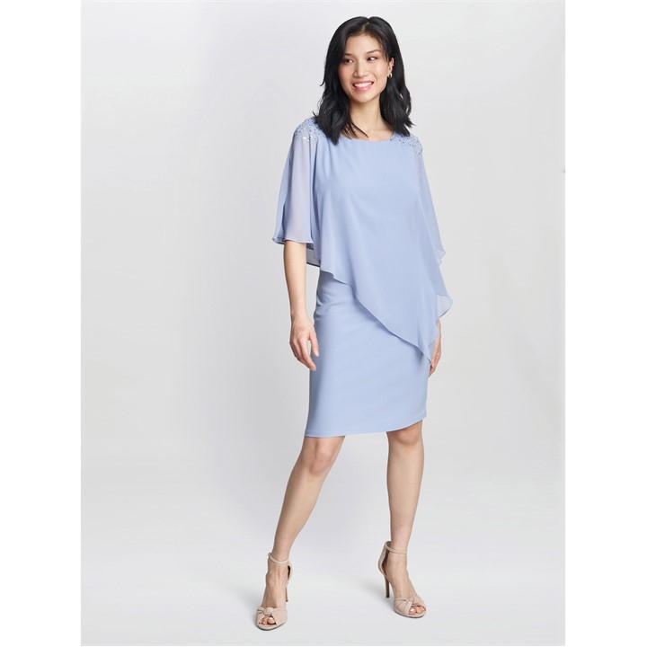 Zenna Beaded Shoulder Chiffon Dress