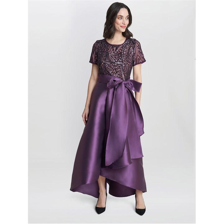 Noemi Embroidered High Low Maxi Dress