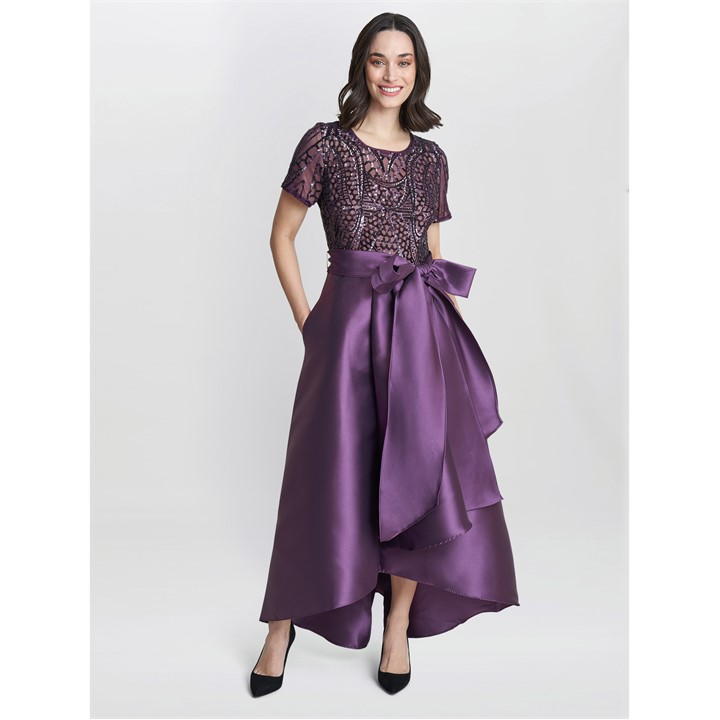 Noemi Embroidered High Low Maxi Dress