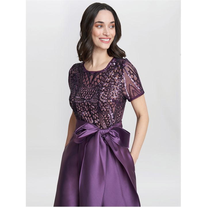 Noemi Embroidered High Low Maxi Dress