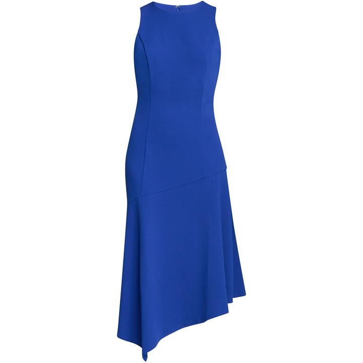 MAUREEN FIT AND FLARE CREPE MIDI DRESS