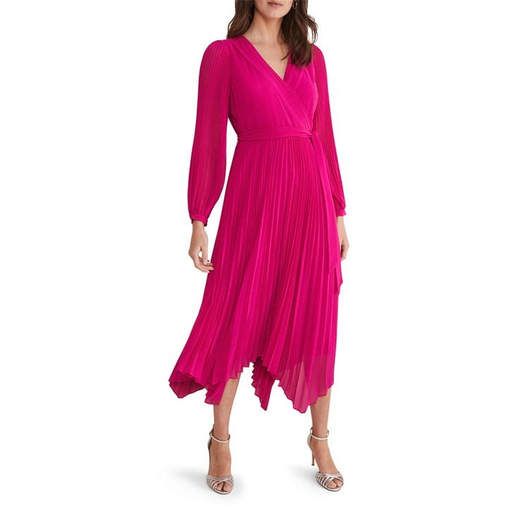 Petra Pleated Wrap Dress