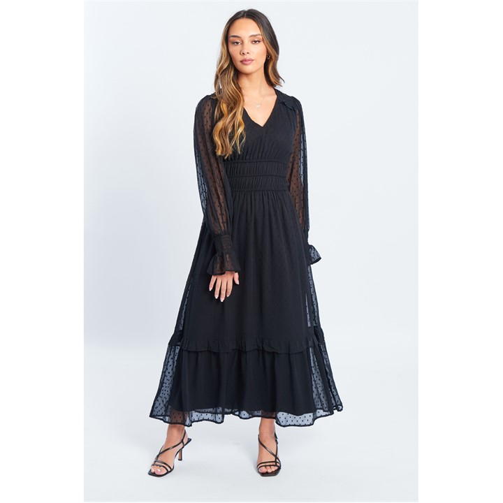 Dobby Midi Dress Womens