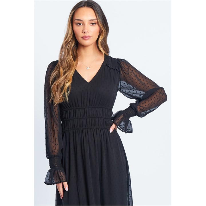Dobby Midi Dress Womens