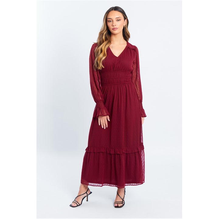 Dobby Midi Dress Womens