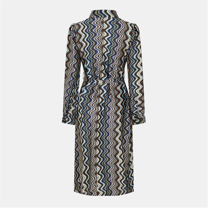 Multicolour Abstract Stripes Shirt Dress