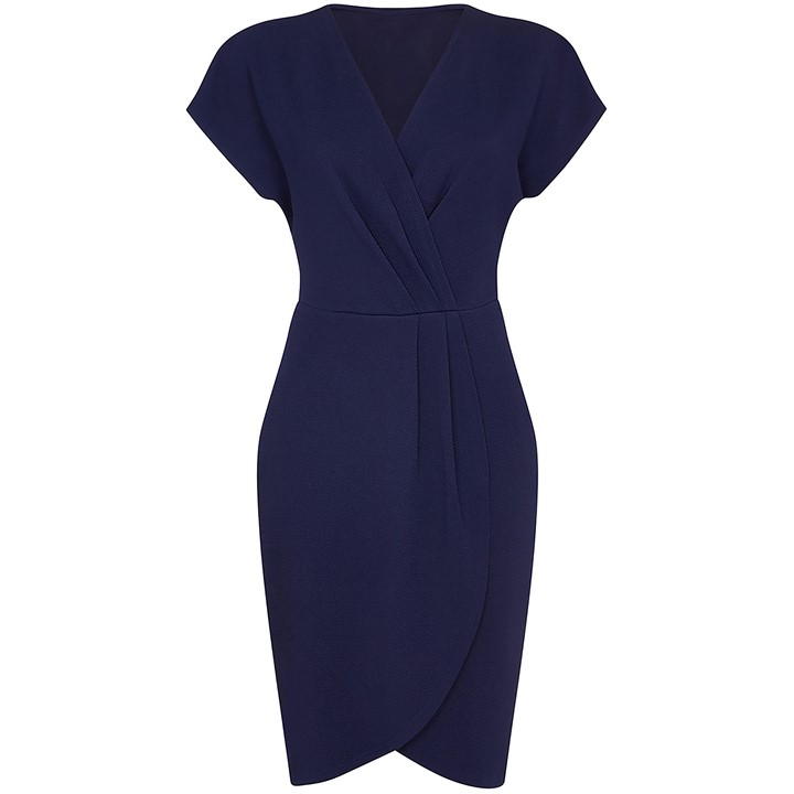 Mela London Navy Wrap Front Dress