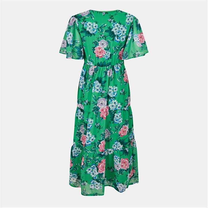 Yumi Floral Tiered Midi Dress