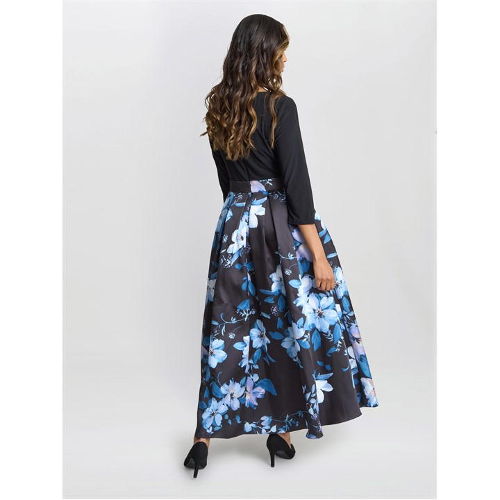 Louise Printed High/Low Midi Dress