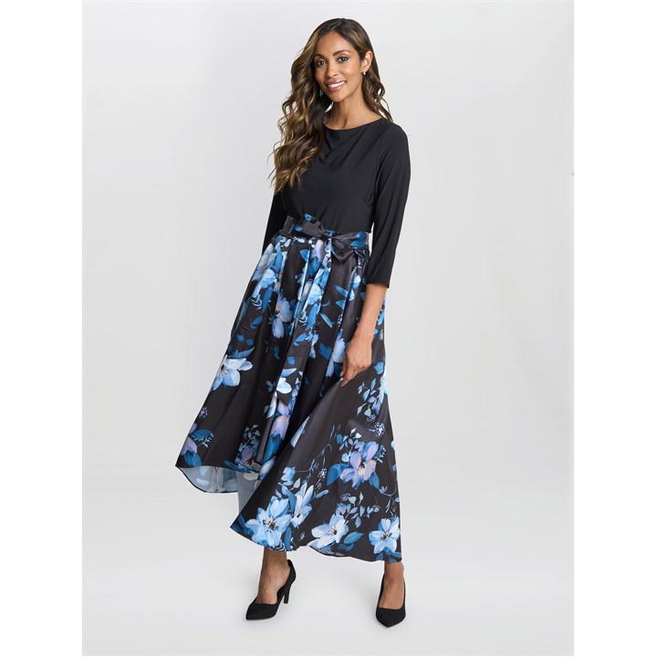 Louise Printed High/Low Midi Dress