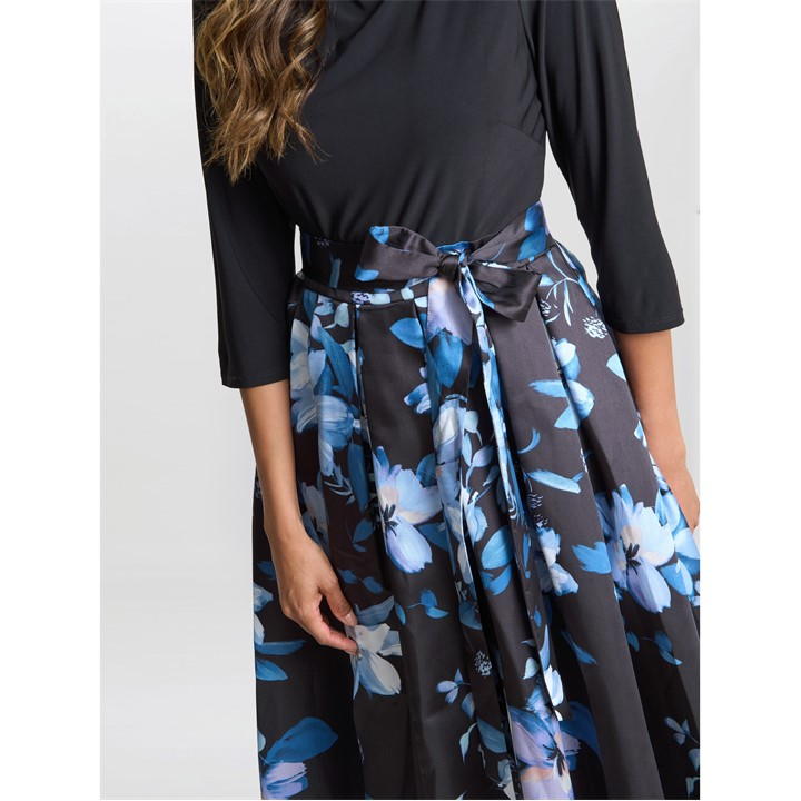 Louise Printed High/Low Midi Dress