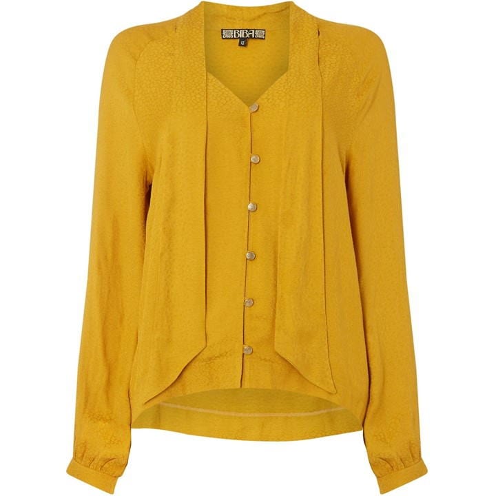 Leopard Jacquard Pussybow Blouse