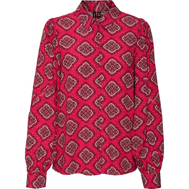 Long Sleeve Patterned Lace Shirt