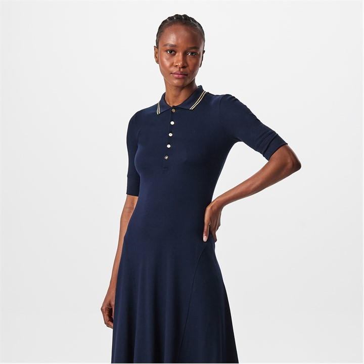 Cotton-Blend Polo Dress