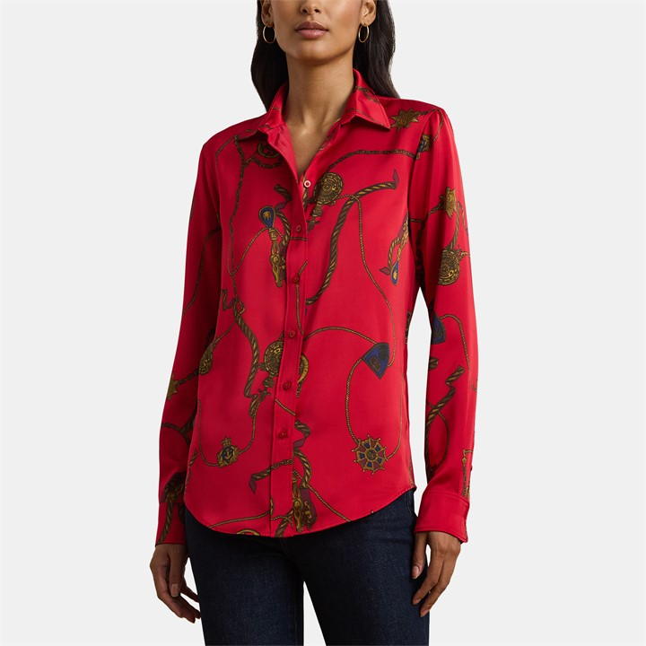 Classic Fit Print Charmeuse Shirt