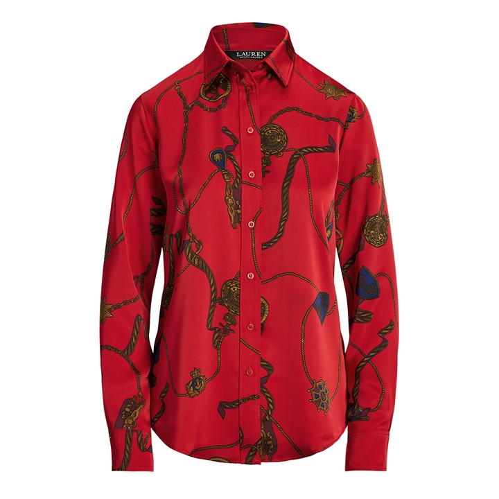 Classic Fit Print Charmeuse Shirt