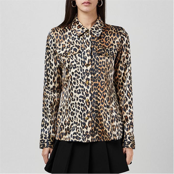 Leopard Satin Shirt