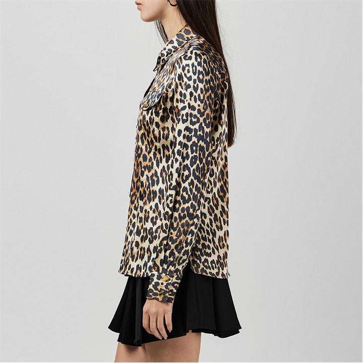 Leopard Satin Shirt