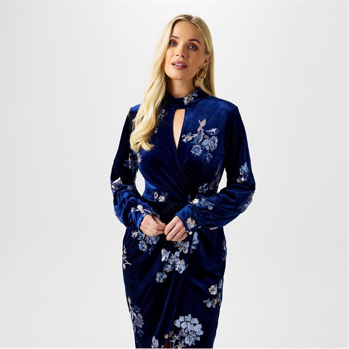 Biba Embellished Velvet Dress