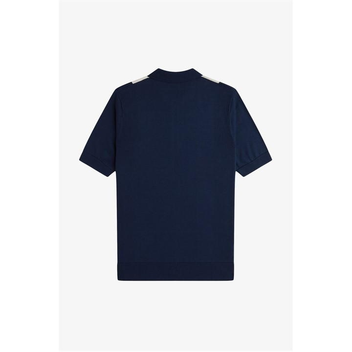 Vertical Stripe Zip Polo