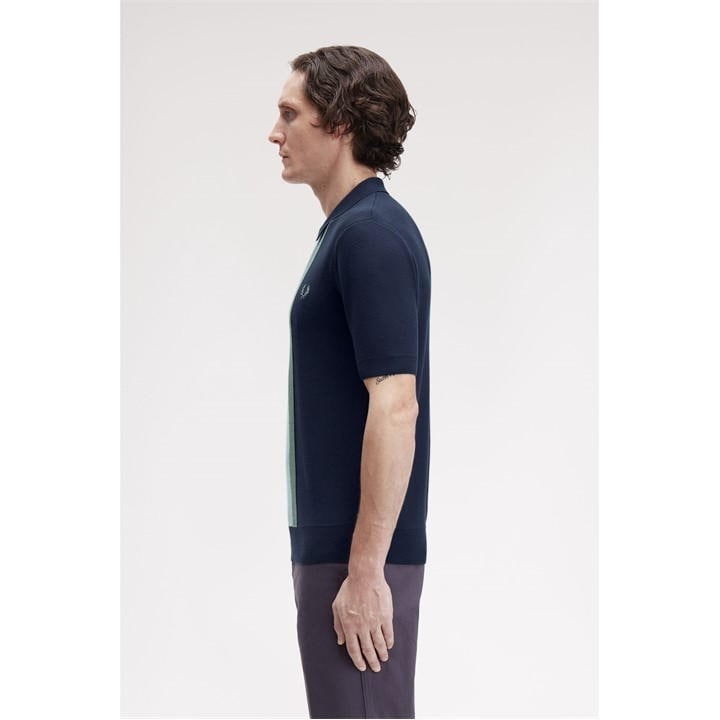 Vertical Stripe Zip Polo