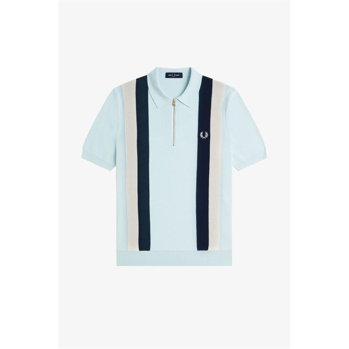 Vertical Stripe Zip Polo