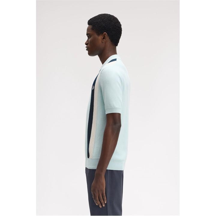 Vertical Stripe Zip Polo