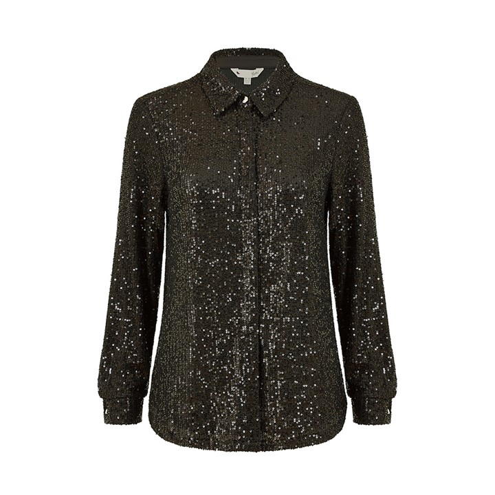 Yumi Black Sequin Shirt