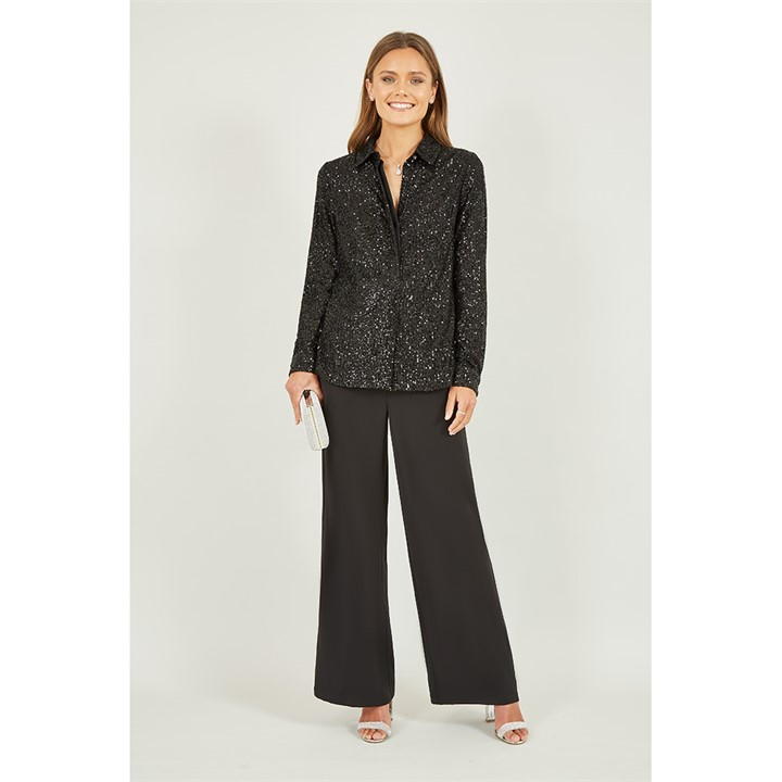 Yumi Black Sequin Shirt
