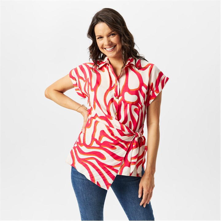 Tie Cap Sleeve Shirt