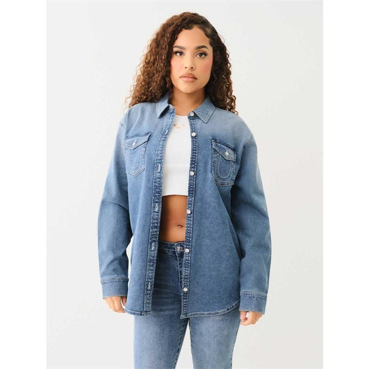 Long Sleeve Denim Shirt Womens