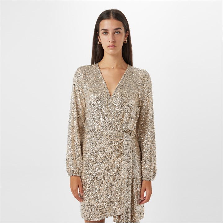 Sequin Mini Vienna Wrap Dress