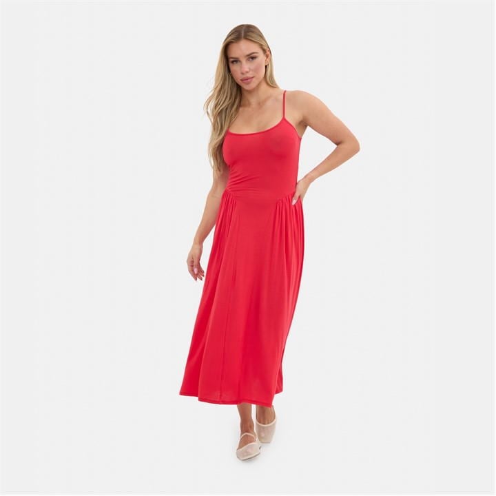 Strappy Jersey Tie Back Midi Dress