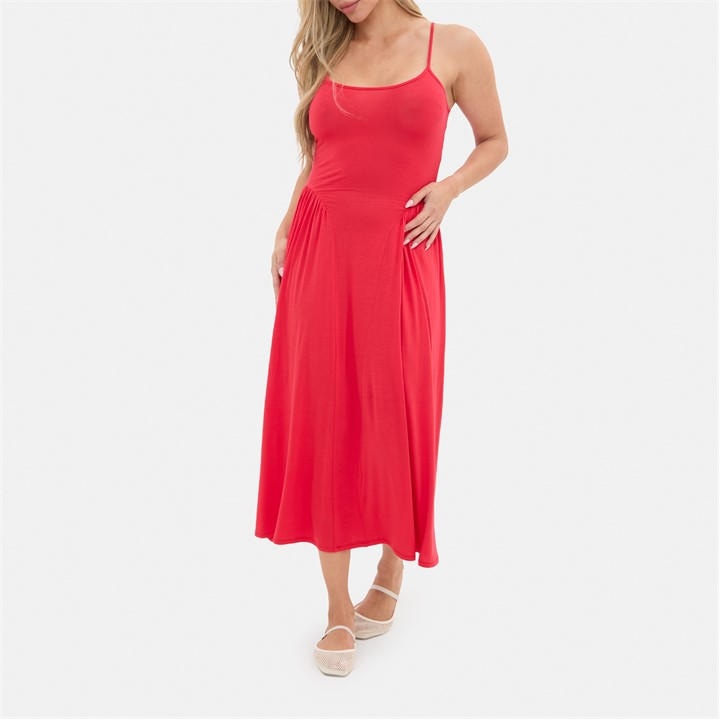 Strappy Jersey Tie Back Midi Dress
