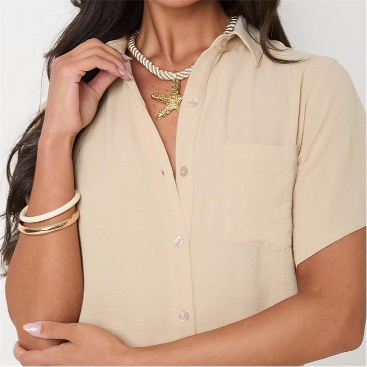Soft Crepe Short Sleeve Shirt